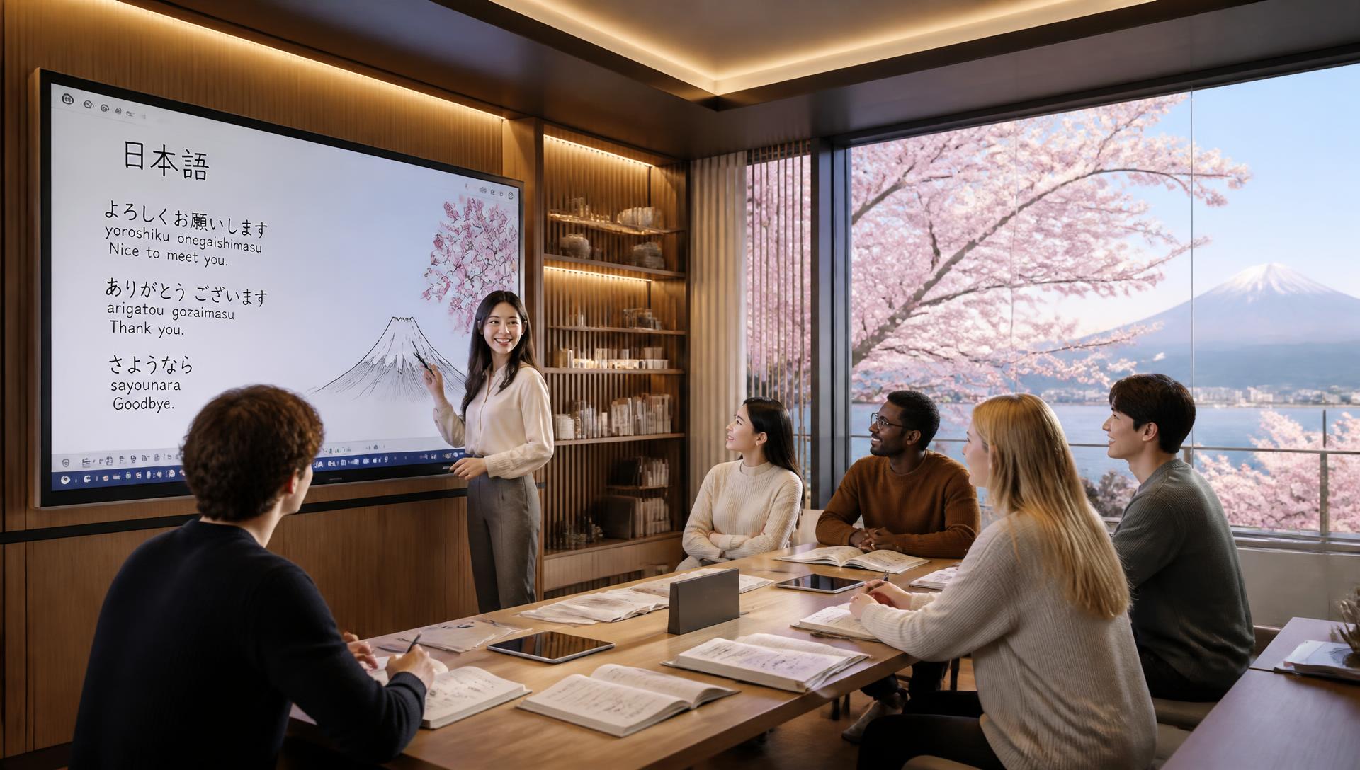 Students learning Japanese in a modern Colombo classroom